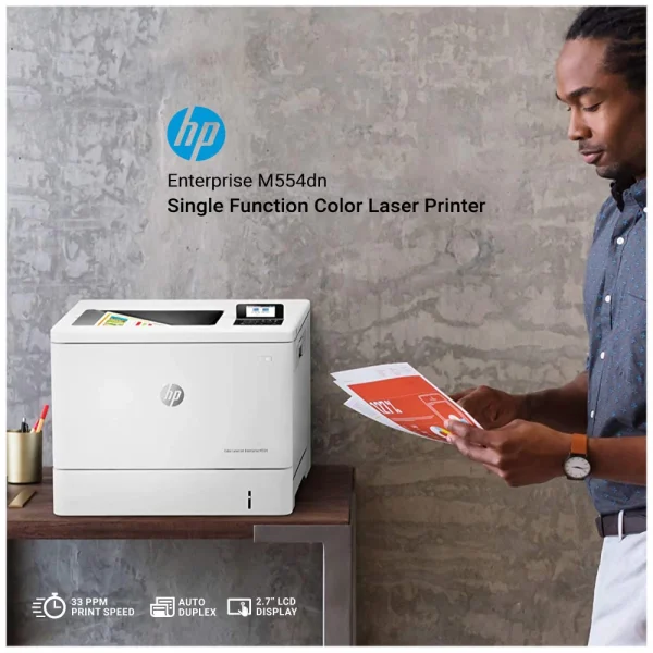 HP Enterprise M554dn Single Function Color Laser Printer #7ZU81A - Image 6